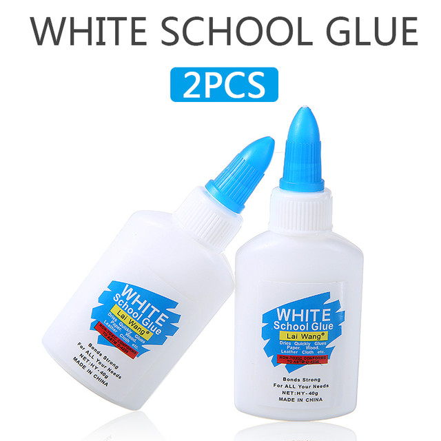 2pcs 40ml School White Glue Liquid Glue Adhesive Paper Craft For